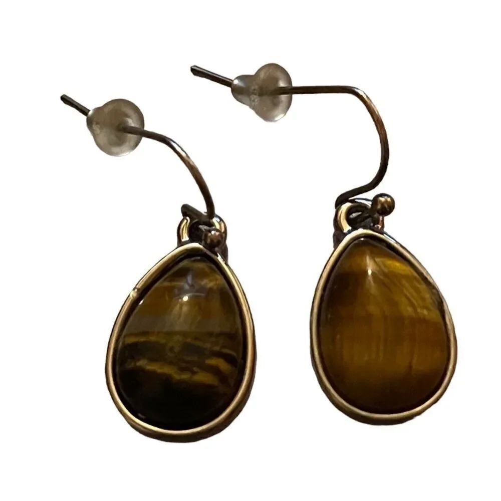 Tear drop tiger eye earrings